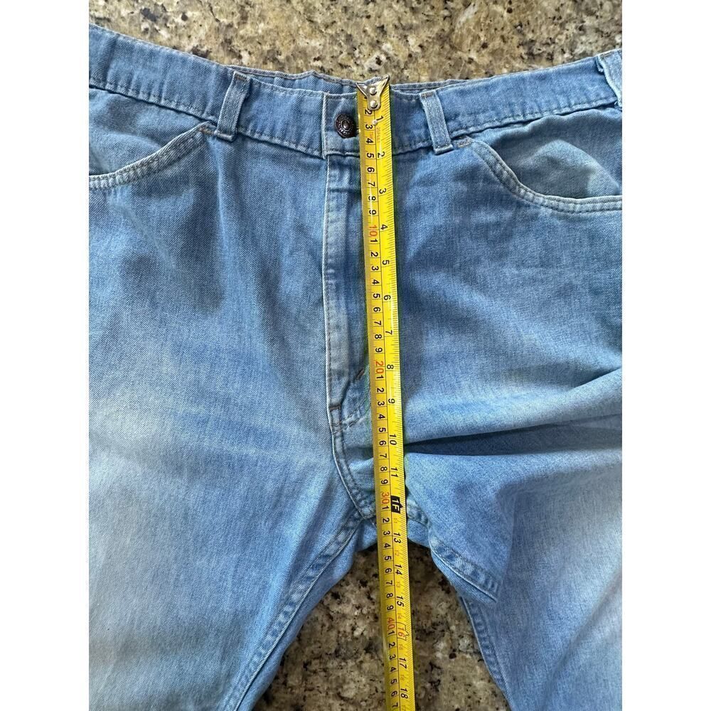 VINTAGE 70s Levi’s Orange Tab Bootcut Wide Leg Light Wash Denim Jeans Men 36x29 - Picture 13 of 16